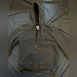 Carhartt J130 GVL Quilted Flannel Lined Sandstone Hooded Jacket Mens